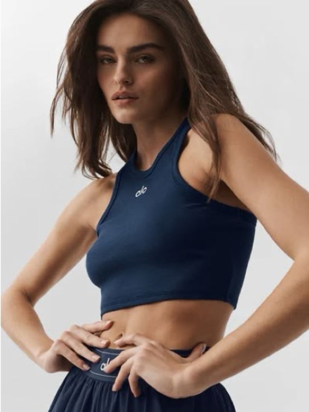 Women's Navy Alo Cropped Top
